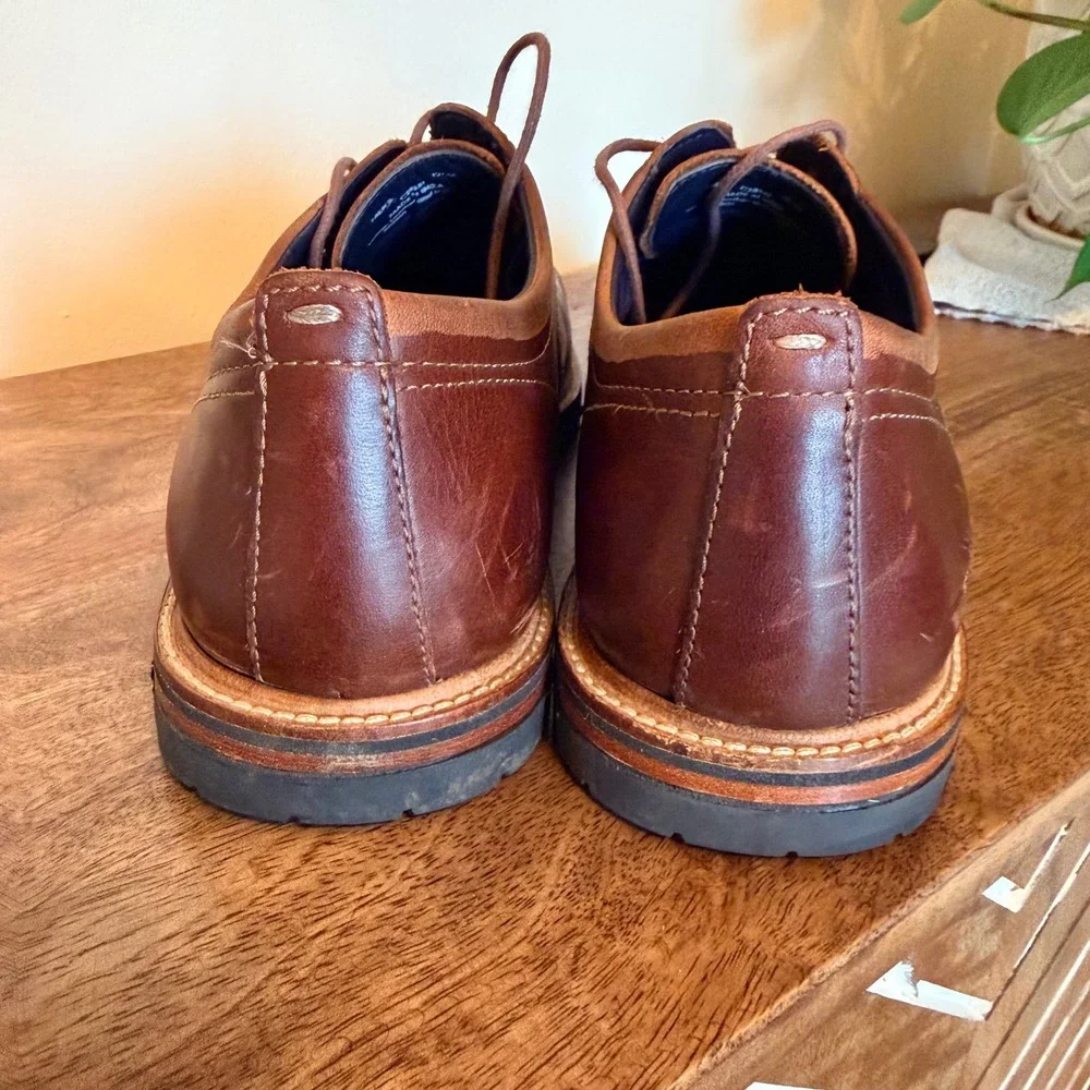 Cole Haan Brown Leather Cap Toe Oxford Rugged Sole Dress Shoes Mens 10.5D Preppy